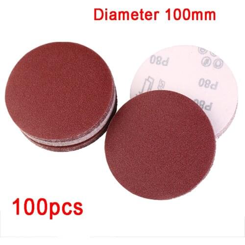 100Pcs Sanding Polishing Paper 4" 100mm Diameter Sanding Discs Round Sandpaper Pads Hook and Loop Grit 40#~2000
