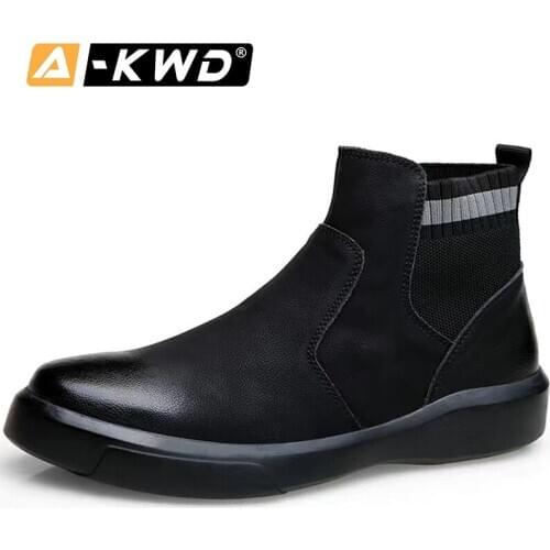 2020 Fashion Ankle Boots Men Winter Male Shoes Leather Work Boots Rubber Waterproof Casual Men Boots Botas Hombre Plus Size 48