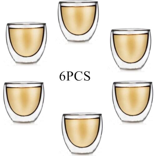 2021 Double Wall Glass Clear Handmade Heat Resistant Tea Drink Cups Healthy Drink Mug Coffee Cups Insulated Shot Glass