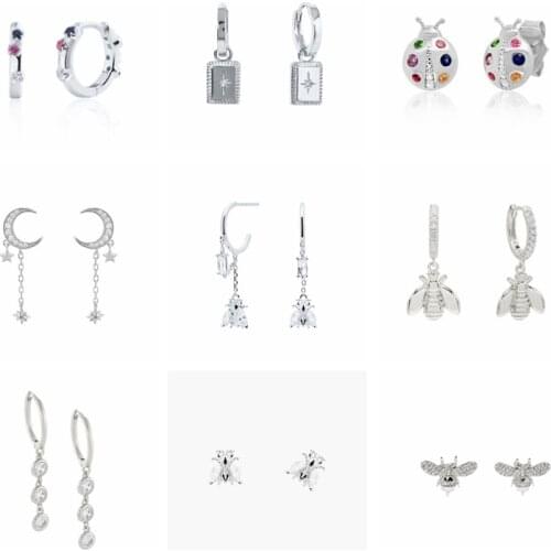 2021 Trend Copper Korean INS Bee Stud Earrings Cute Bling Zircon Star Womens Earring Wedding Gothic Jewerly Piercing Pendientes