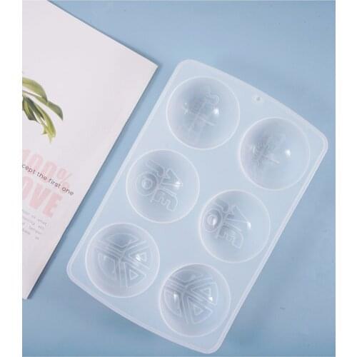 6 Designs round peace love jewelry making Pendant silicone Mold for ice Jelly Chocolate epoxy resin Mold
