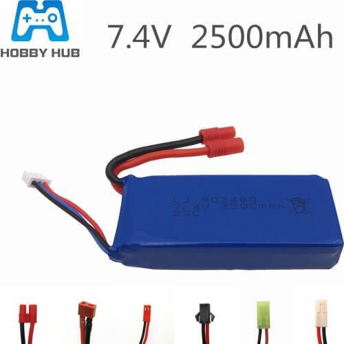 7.4V 2500mAh 903452 25c lipo battery for Syma X8C X8W X8G RC Drone spare Part 2S 7.4v Battery for 12428 12423 RC Car