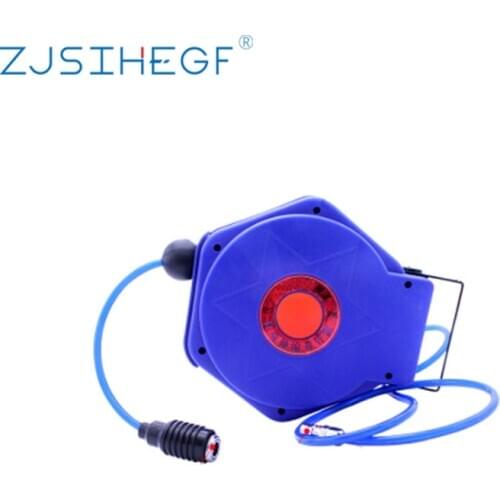 9M Automotive Air Hose Reel Pneumatic Hose PU Tube OD 8MM ID 5MM Automatic Retractable Telescopic Drum