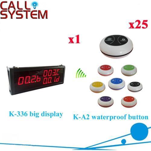 Wireless Restaurant Buzzer Calling System With Big Display 2 Keys Call Button For Service Guest
