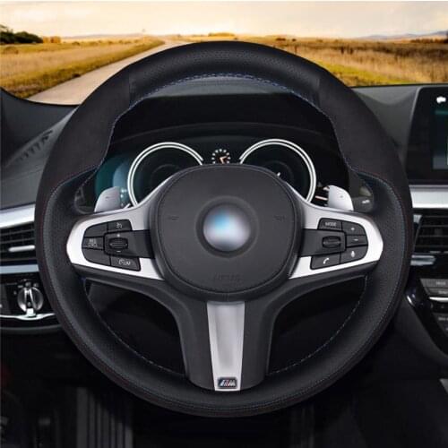 Safe Non-Slip Artificial Leather Car Steering Wheel Cover for BMW M Sport G30 G31 G32 G20 G21 G14 G15 G16 X3 G01 X4 G02 X5 G05