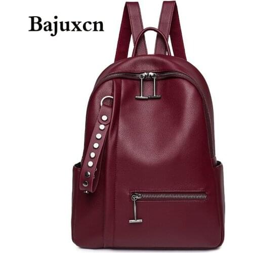 Brand ladies backpack luxury designer young girl school bag high quality leather travel backpack 2020 winter new female bag