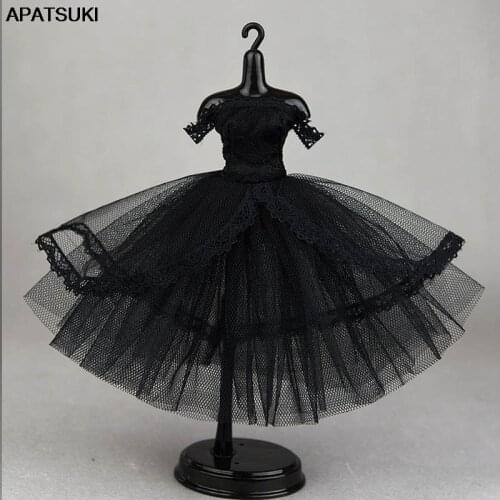 Black Lace Princess Dress for Barbie Doll Outfits Party Dresses Clothing for Blythe Doll Clothes 1/6 Dolls Accessories Toys