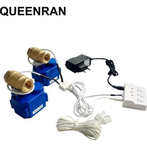 Water Leak Detector Alarm System For Smart Home Security 2pcs Valves DN15 DN20 DN25 Water Leakage Sensor Flood Alter Overflow