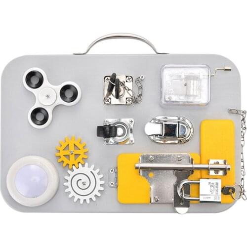 Children BusyBoard DIY Toys Motor Skill Latch Lock Cognition Toy Games Parts Baby Montessori Sensory House Puzzle Activity Board