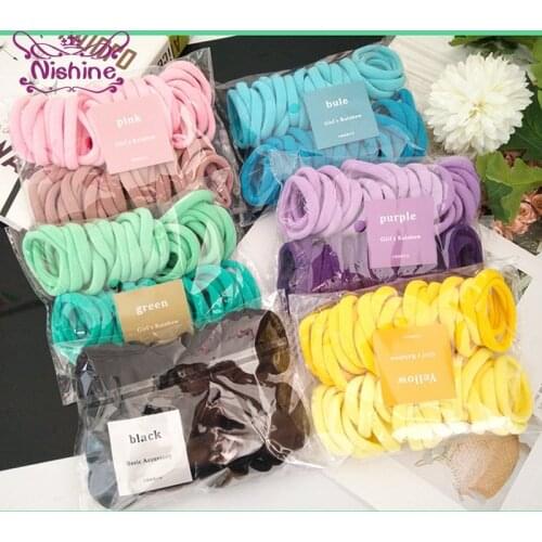 50pcs/lot Diameter 4 CM Hair Scrunchy for Children Hairbands Elastic Seamless Link Rope DIY Accessories Hairstyle Design Tools