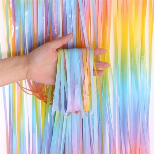 Unicorn Party Rainbow Tinsel Party Decoration Birthday Party Decoration Curtain Adult Party Photo Zone Wall Drapes Decoration