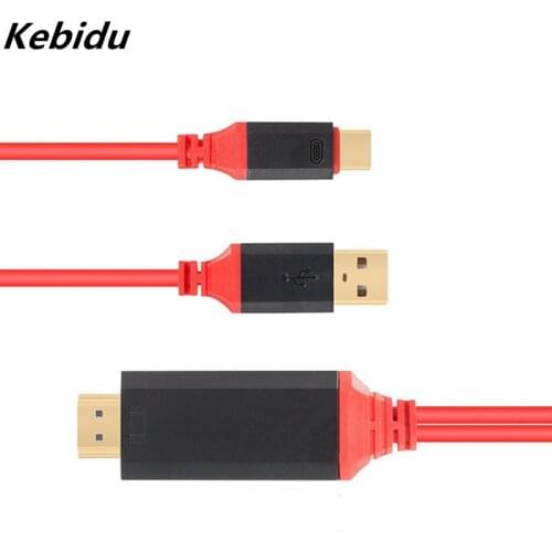 Kebidu Ultra HD 1080P USB 3.1 Type C to HDMI 4k Charging HDTV Video Cable Adapter Type-c to HDMI Converter For macbook 1