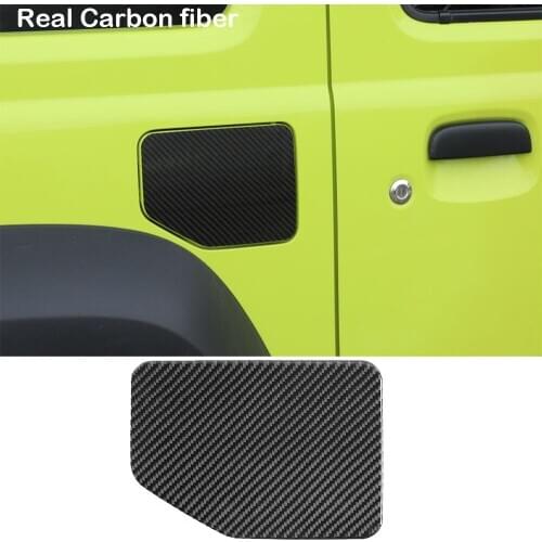 Real Carbon Fiber Fuel Tank Cap Gas Oil Box Door Cover For Suzuki Jimny 2019