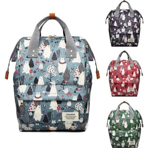 Lequeen bear Backpack Cartoon Travel bag Diaper bag Thermos bag Portable Mummy bag pure color Baby nursing bag Bebe accessories