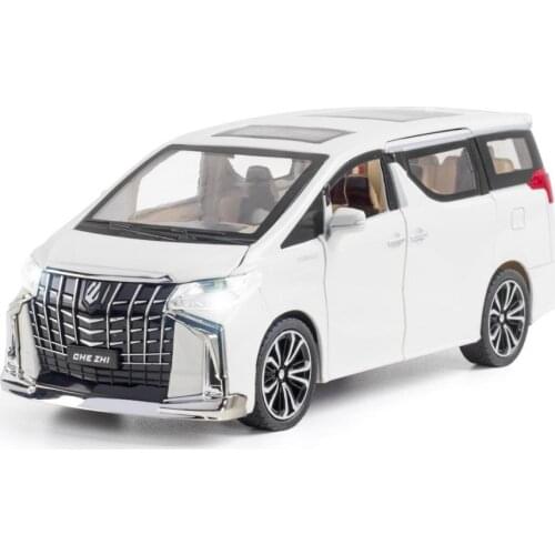 Hot scale 1:24 wheels diecast car toyota mpv Alphard metal model with light AND sound pull back vehicle toy collection for gifts