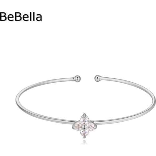 BeBella Fashion Trendy Flower Shape Bracelets Made With Square High Quality Zirconia For Wedding Jewelry