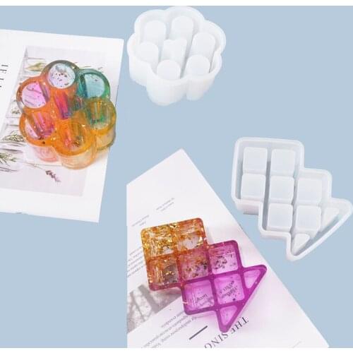 New Lipstick Storage Box Mold Pigment Bottle Storage UV Resin Mold Made Crystal Trinket Silicone Mold Resin Epoxy Resin Mold