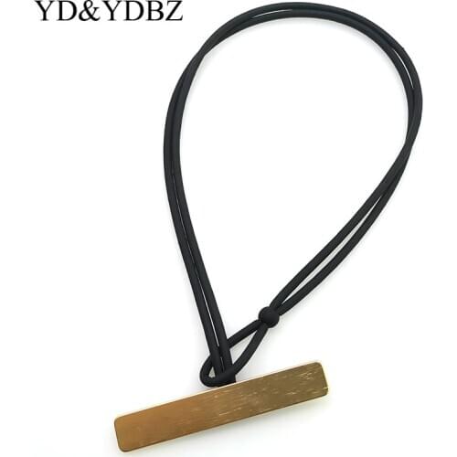 Handcrafted Pendant Necklace For Women Fashion Rubber Jewelry Geometric Long Necklaces Silver Plated Gold Accessories Festival
