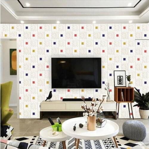 Ceiling Wall Stickers Ceiling Living Room Bedroom Ceiling Decoration Stickers Self-adhesive 3d Tv Background Foam Wallpaper