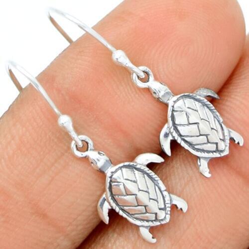 Guarantee Plain 925 Sterling Silver Tortoise Earrings, 29 mm, 2.6g, SPJ2081