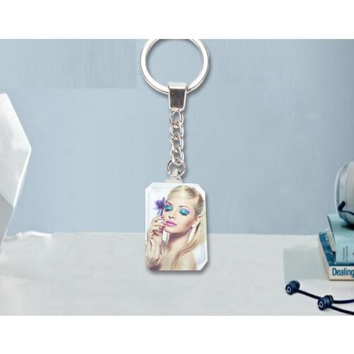 Blank Thermal transfer printing keychains crystal keychain for heat transfer sublimation blank material
