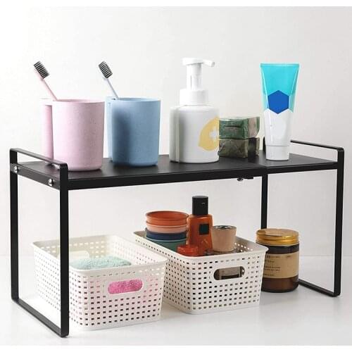 Expandable Cabinet Shelf Organizer Storage Rack Space Riser for Kitchen Bathroom Pantry Spice Cupboard Countertop Desk