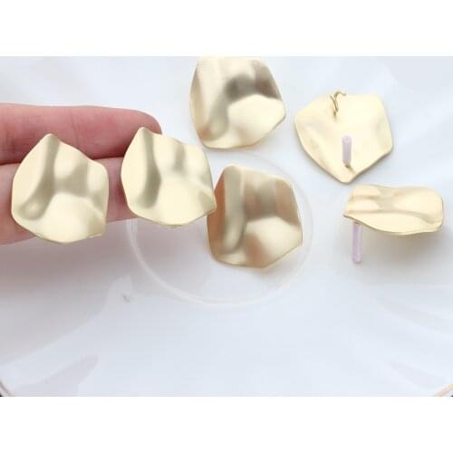 Zinc Alloy Golden Distorted Geometric Exaggerated Earring Base Earrings Connector 6pcs/lot 25*27mm For DIY Earrings Accessories