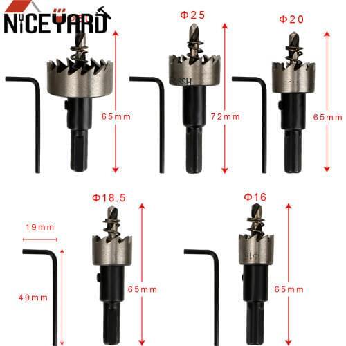 5PCS/Set Speed Steel Carbide Tip Twist Drill Bits Hole Saw 16/18.5/20/25/30mm HSS Drill Bit Set Hole Saw Tooth Cutter
