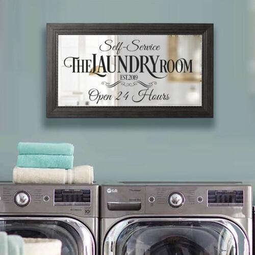 Laundry Room Decal Vinyl Wall Sticker 24 Hour Sign Decals Mirror Wallpaper For Walls In Rolls Modern Store Decoration C186