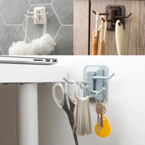 Rotatable Storage Holders Racks Home Improvement Bathroom Fixtures Storage Towel Rack Multifunction Sticky Hook Kitchen Supplies