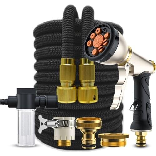 High Quality Expandable Garden Hose High Pressure Car Wash Magic Flexible Water Hose Plastic Pipe Kettle Spray Gun