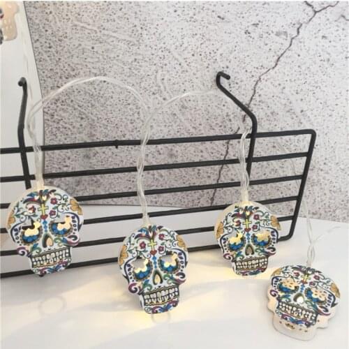10/20LED Halloween Pumpkin Skull String Lights Lamp DIY Hanging Light String Horror Halloween Decoration For Home Party Cocina