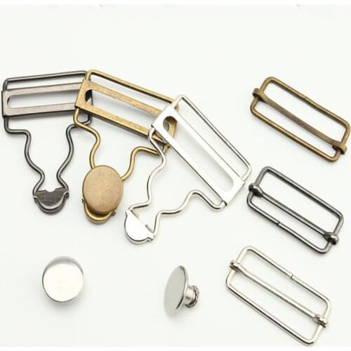 5pcs Retro Vintage Jean Pants Button Hook Buckles Bib Pants Button Hook Accessories Metal Hoist Buckle Adjustment Tool