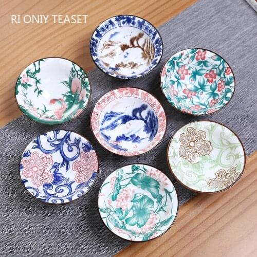 6 Pcs/lot Hand-Painted Blue and White Porcelain Teacup Chinese Boutique Ceramic Tea Bowl Travel Portable Tea Cup Home Tea Set