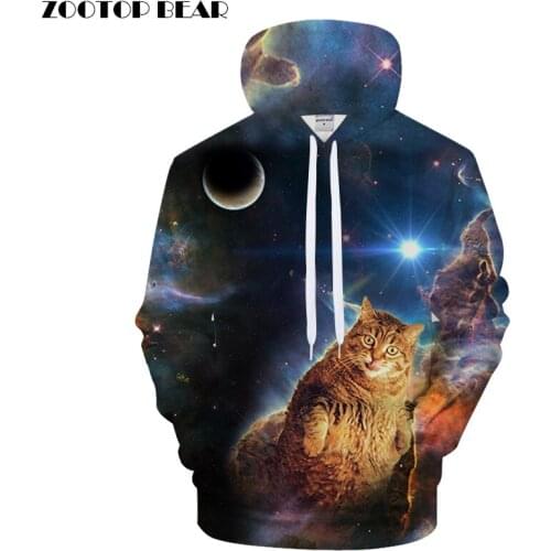 Anime Cat Hoodies Men Women Sweatshirts 3d Pullover Harajuku Tracksuits Galaxy Hoody Streetwear Coat Print Drop ship ZOOTOP BEAR