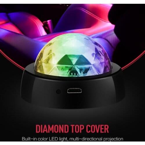 Car Atmosphere Light USB Voice Control Music Rhythm Flashing Colorful Lights Car Interior Decoration Ambient Lights