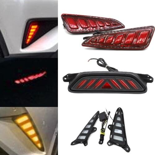 Car Daytime Running Light Rear Tail Bumper Fog Lamp Brake Warning Light For Toyota CHR 2016 2017 2018 2019 LED DRL Accessories