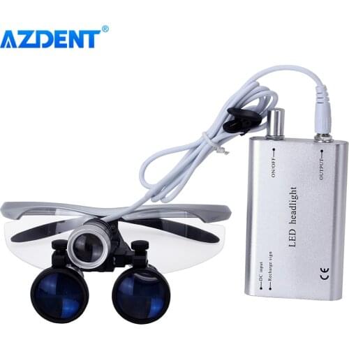 3.5X Magnification Binocular Dental Loupe Surgery Surgical Magnifier with Headlight LED Light Medical Operation Loupe Lamp