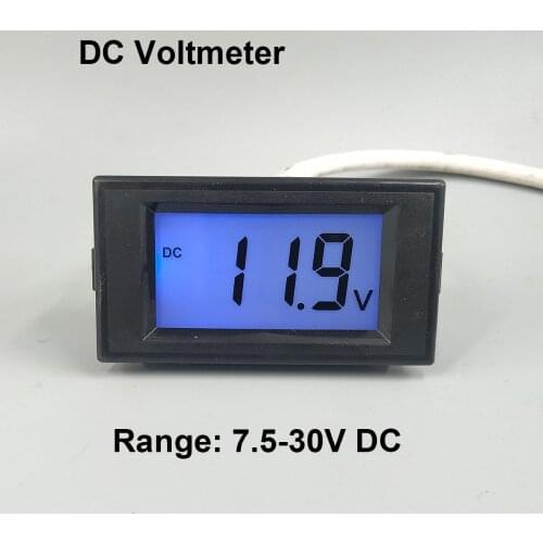 LCD Digital Panel Voltmeter DC 7.5-30V Blue backlingt DC Monitor voltage meter