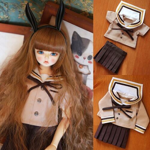 D01-P330 children handmade toy 1/6 1/3 1/4 Doll Accessories BJD/SD doll clothes light tan Sailor uniform set