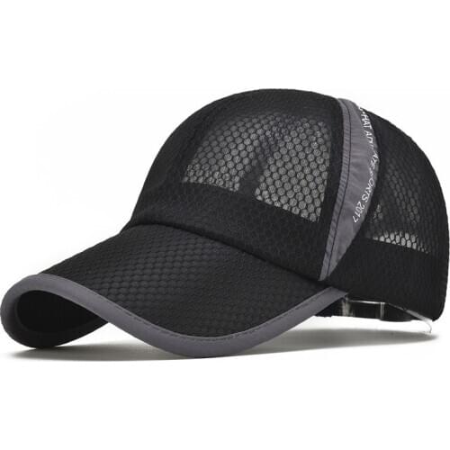 Unisex Mesh Brim Tennis Cap Outside Sunscreen Quick Dry Summer Baseball Hat Adjustable Cap Cooling Sports Caps