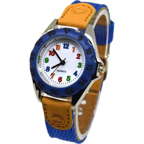 Cute Boys Girls Childrens Watch Quartz Kids Watch Fabric Strap Student Time Clock Wristwatch Gifts