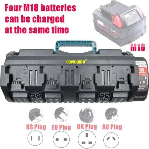 N14 N18 Li-ion Battery For Milwaukee M18 14.4V 18V Rapid Optimum 4-Port 3A Charging Current Replacement Lithium Battery Charger