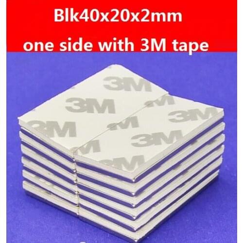 6pcs/pack, Block Magnet 40x20x2mm(one side with 3M foam tape) Neodymium rare earth Permanent Magnet, Free Shipping