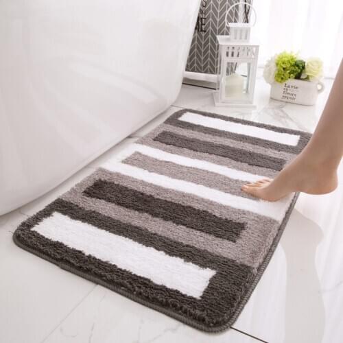 Geometric Anti-Slip Bath Rug Water Absorption Microfiber Bathroom Mat Set Shower Room Floor Carpet Foot Pad For Door Entrance