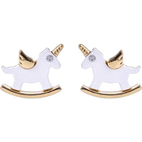 NEW Charm unicorn kids Clip on Earrings Non Pierced Ear Clips for Women Girl Party Jewelry Gift