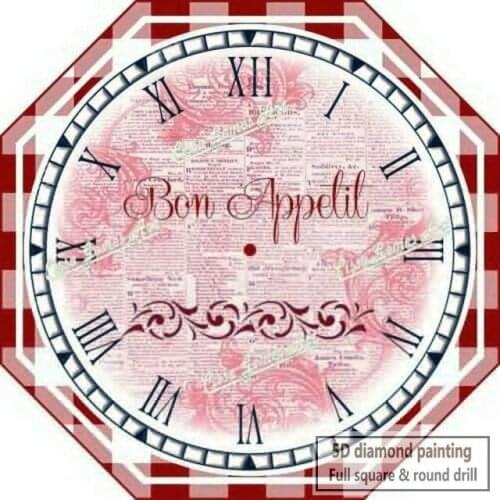 Full square / round 5d diy diamond painting pink wall clock icon rhinestone 3D mosaic embroidery home decoration