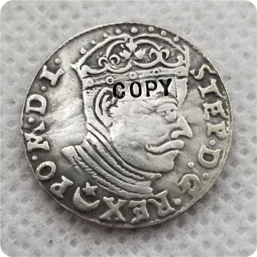 Poland : 3 GROSS 1582 STEPHAN BATORY Copy Coin commemorative coins-replica coins medal coins collectibles
