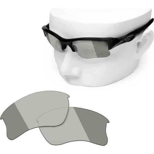 OOWLIT Polarized Replacement Lenses of Grey Photochromic for-Oakley Flak Jacket XLJ Sunglasses