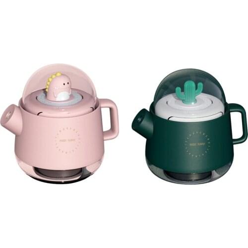 Portable Cute Dinosaur Kettle Air Humidifier With Light, USB Aroma Oil Diffuser Desktop Air Purifier Home Decor
